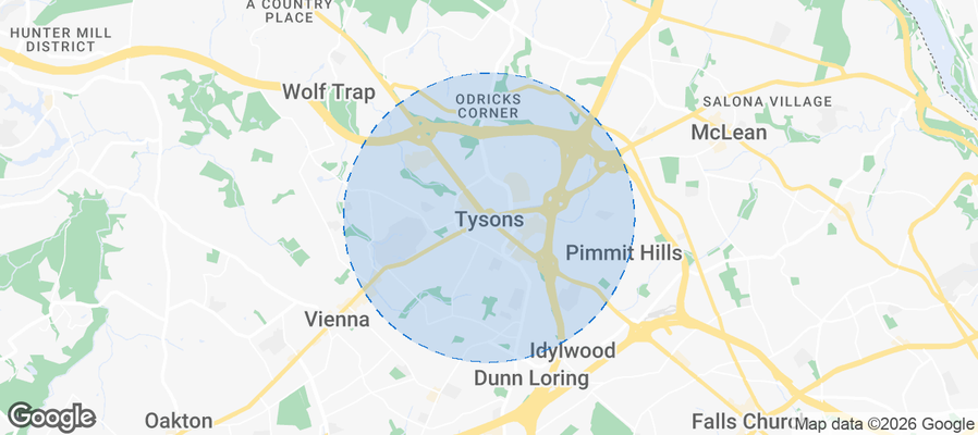 Tysons Corner Airbnb map
